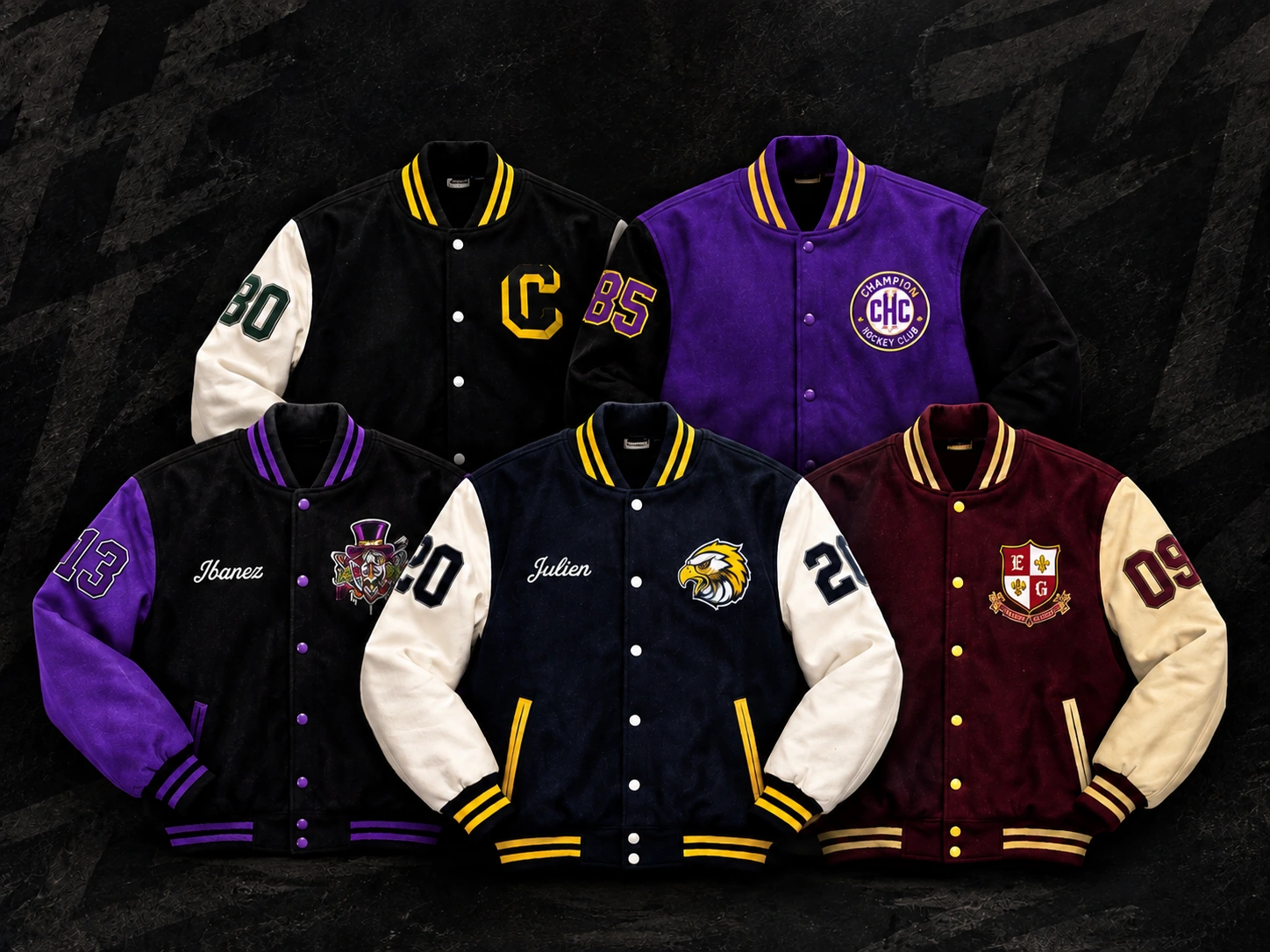 Cinq Teddys personnalisés Teddy Jacket